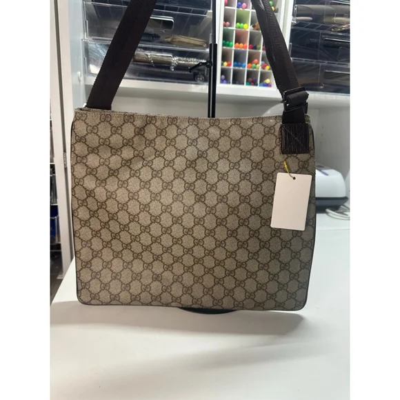 Gucci GG Monogram Messenger Bag Brown/Tan One Size - Picture 9 of 14